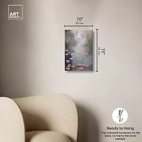 ART REMEDY® Art Remedy "Pink Impressionisty Lilypads" Giclee Canvas Print, Nature And Landscape Canvas Art