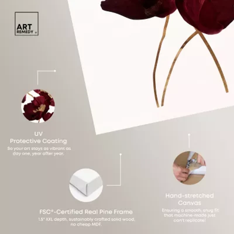 ART REMEDY® "Wine Flowers" Giclee Floral And Botanical Canvas Art