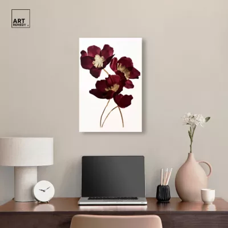 ART REMEDY® "Wine Flowers" Giclee Floral And Botanical Canvas Art