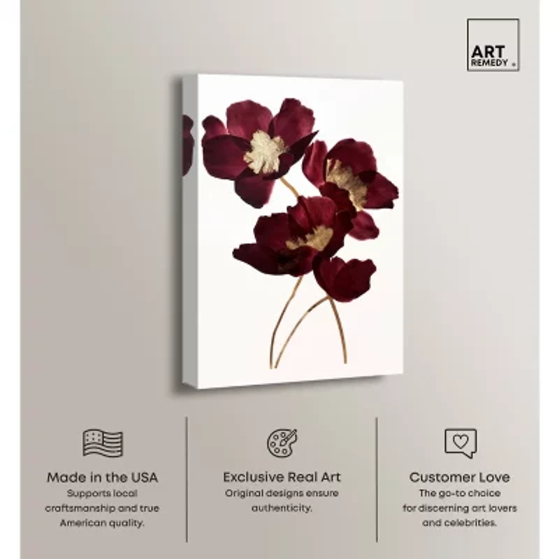 ART REMEDY® "Wine Flowers" Giclee Floral And Botanical Canvas Art