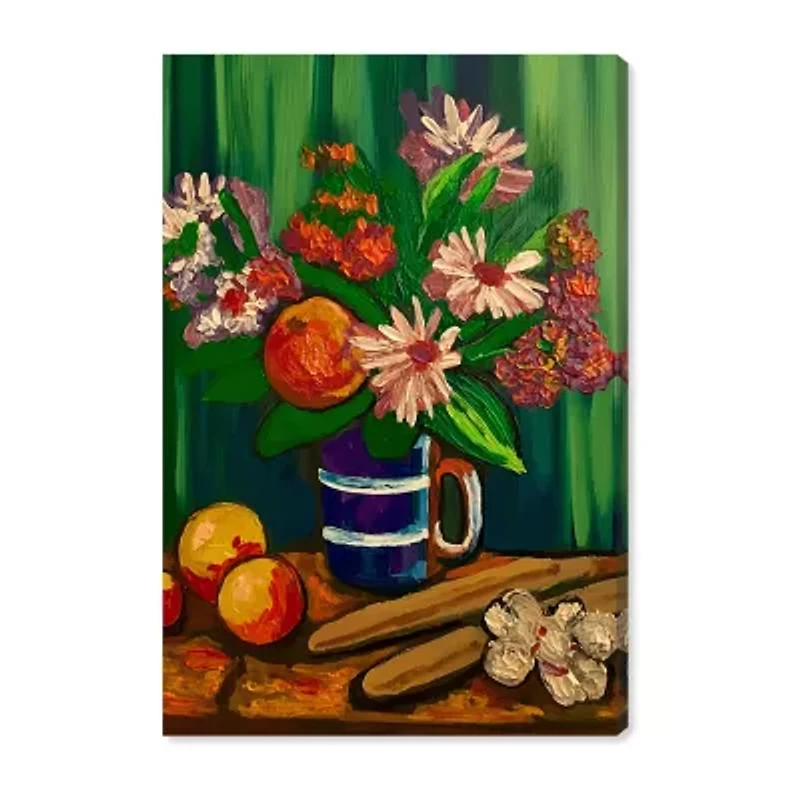 ART REMEDY® Art Remedy "Floral Vase And Fruits" Giclee Canvas Print