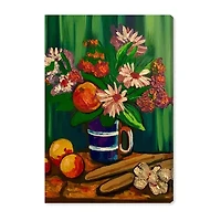 ART REMEDY® Art Remedy "Floral Vase And Fruits" Giclee Canvas Print