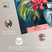 ART REMEDY® Art Remedy "Vase Of Bright Tropical Flowers" Giclee Canvas Print