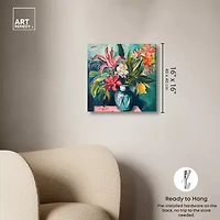 ART REMEDY® Art Remedy "Vase Of Bright Tropical Flowers" Giclee Canvas Print