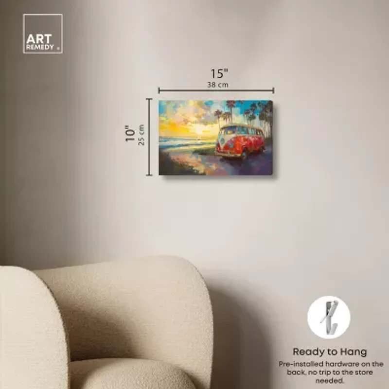 ART REMEDY® Art Remedy "Memories At The Beach" Giclee Canvas Print, Entertainment And Hobbies Canvas Art
