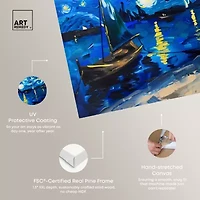 ART REMEDY® Art Remedy "Whimsical Night Sail" Giclee Canvas Print, Nature And Landscape Canvas Art