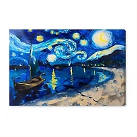 ART REMEDY® Art Remedy "Whimsical Night Sail" Giclee Canvas Print, Nature And Landscape Canvas Art