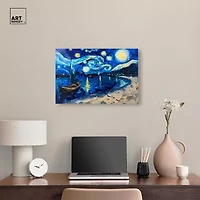 ART REMEDY® Art Remedy "Whimsical Night Sail" Giclee Canvas Print, Nature And Landscape Canvas Art