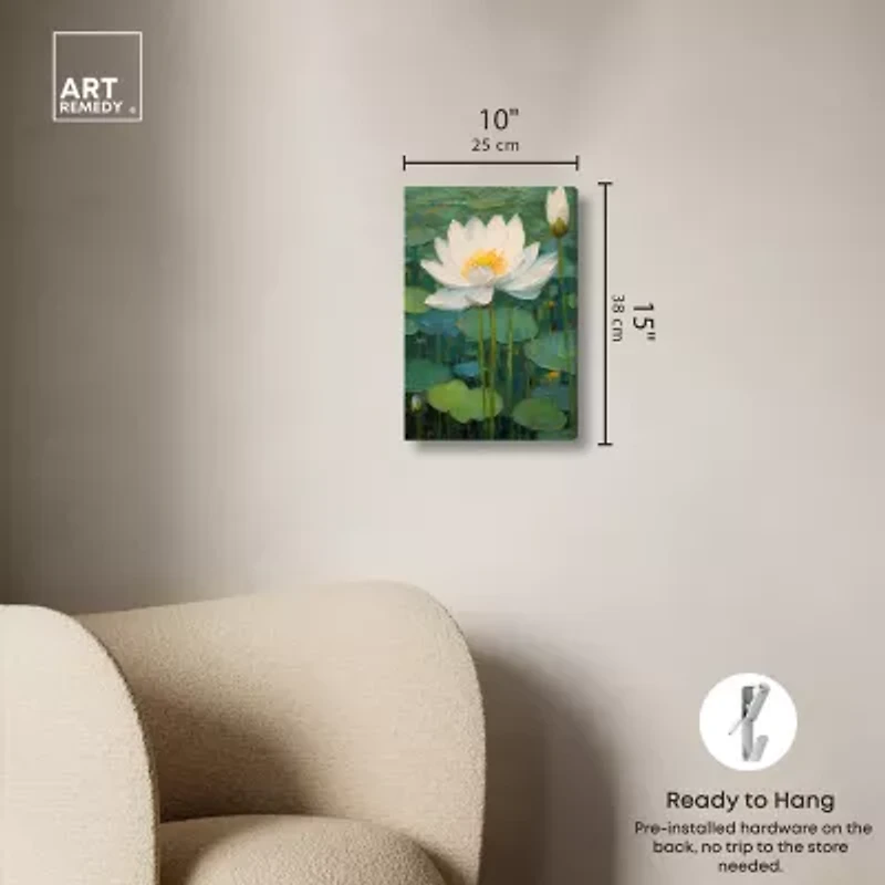 ART REMEDY® Art Remedy "This Is My Waterlily" Giclee Canvas Print, Floral And Botanical Canvas Art