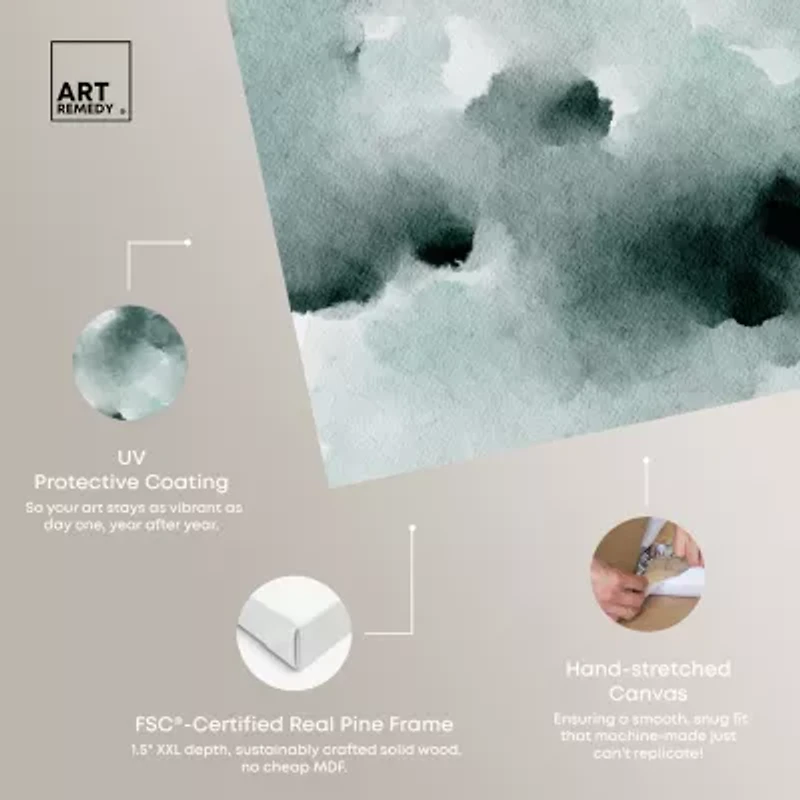 ART REMEDY® "Diluted Smoke In The Snow" Giclee Abstract Canvas Art