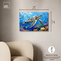 ART REMEDY® Art Remedy "Turtle Swimming" Giclee Canvas Print