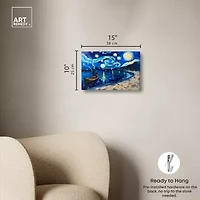 ART REMEDY® "Whimsical Night Sail" Giclee Nature And Landscape Canvas Art