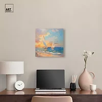 ART REMEDY® Art Remedy "Sailboats In The Sunset" Giclee Canvas Print