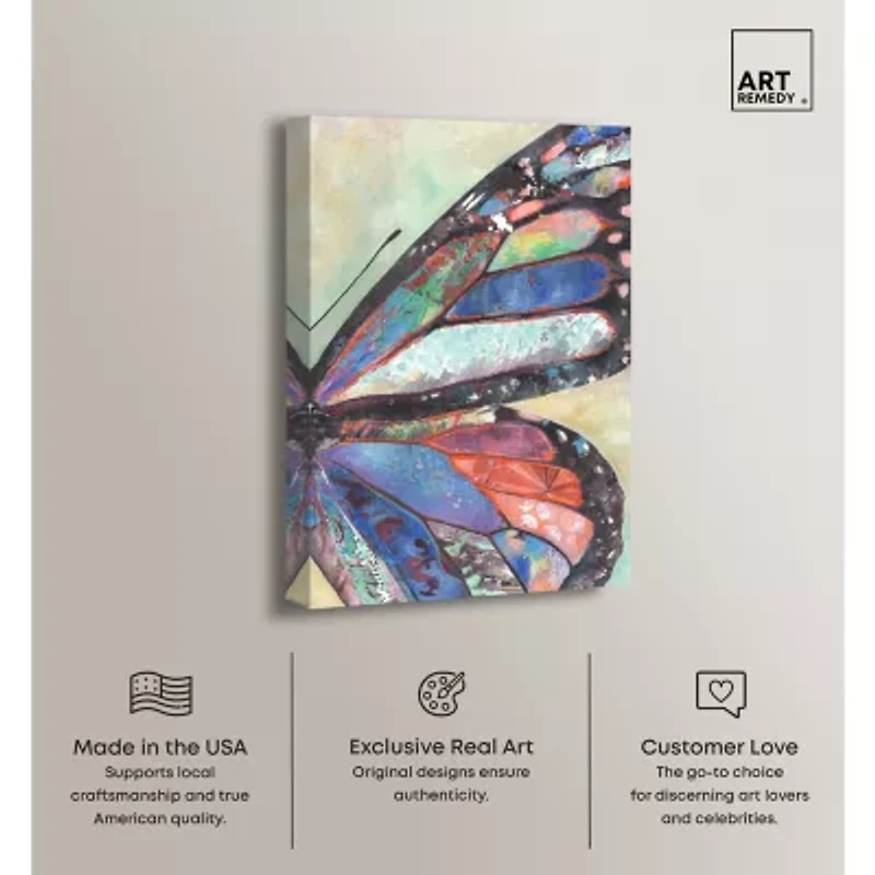 ART REMEDY® "Butterfly Part Ii" Giclee Animals Canvas Art
