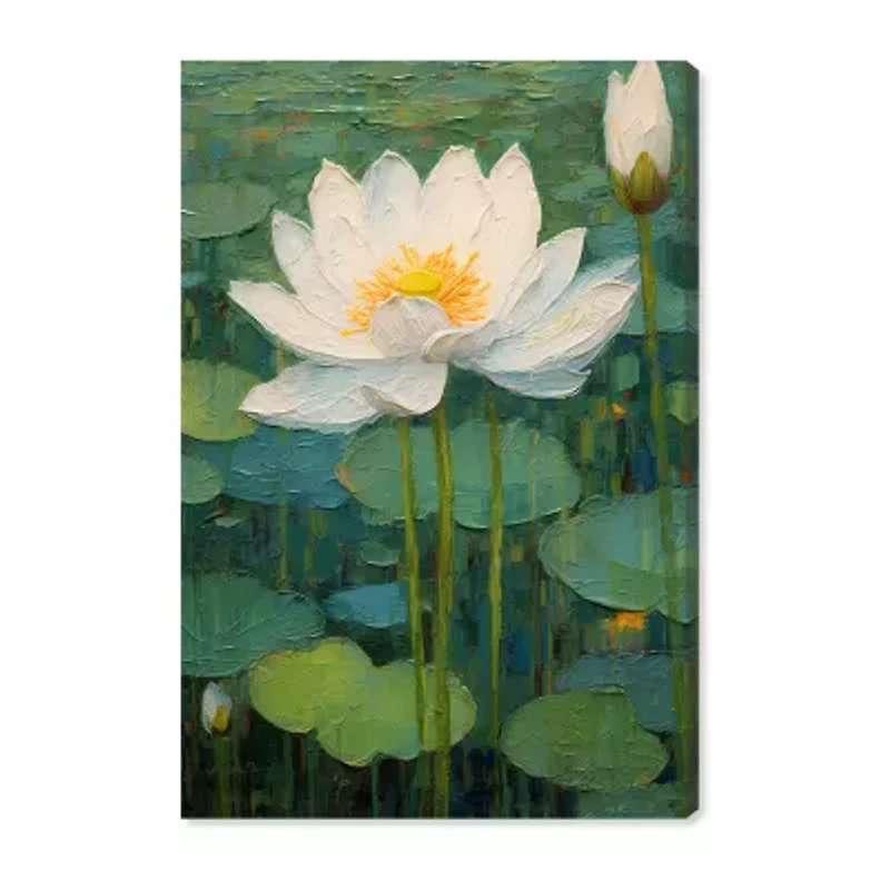 ART REMEDY® "This Is My Waterlily" Giclee Canvas Print, Floral And Botanical Canvas Art