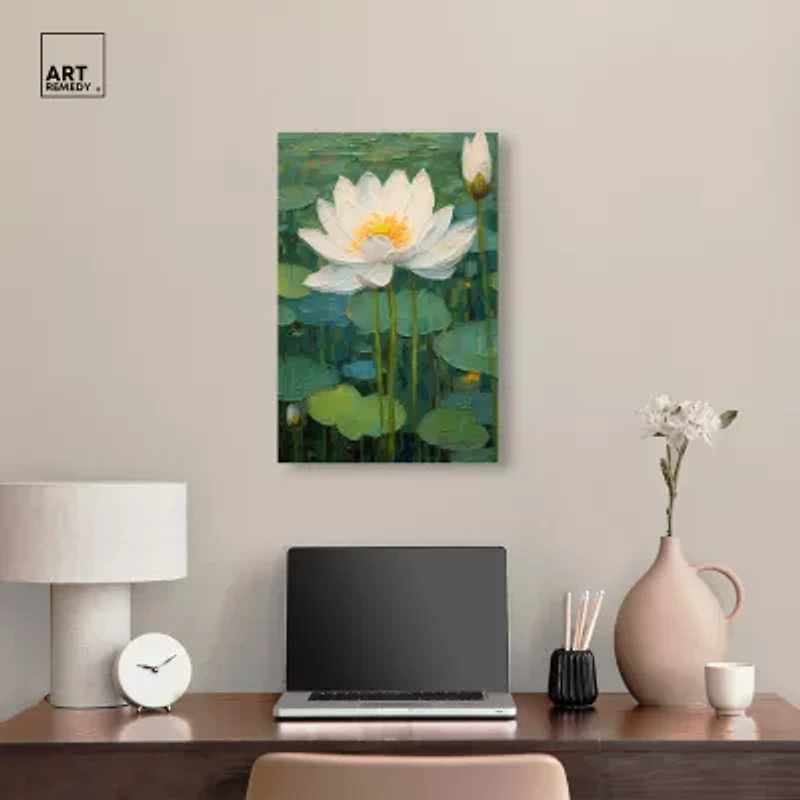 ART REMEDY® "This Is My Waterlily" Giclee Canvas Print, Floral And Botanical Canvas Art