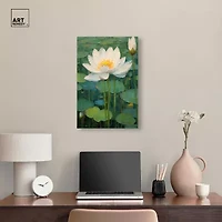 ART REMEDY® "This Is My Waterlily" Giclee Canvas Print, Floral And Botanical Canvas Art
