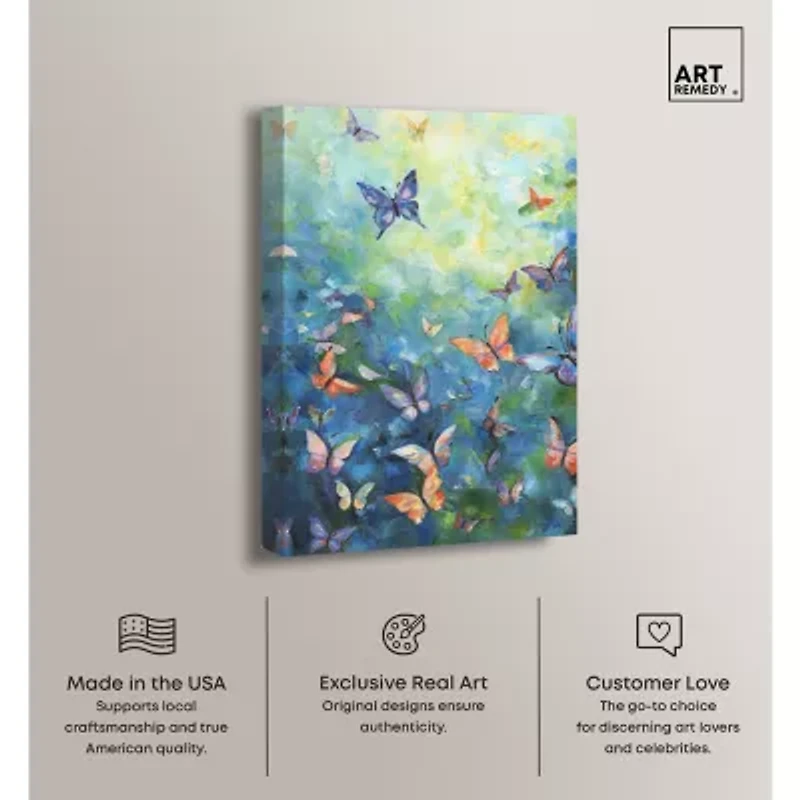 ART REMEDY® Art Remedy "Aesthetic Butterflies" Giclee Canvas Print