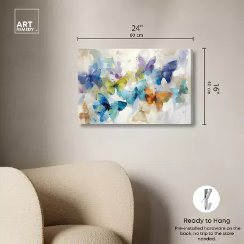 ART REMEDY® Art Remedy "Fluttering Butterflies" Giclee Canvas Print
