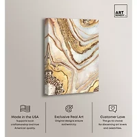 ART REMEDY® "Golden Lines" Giclee Abstract Canvas Art