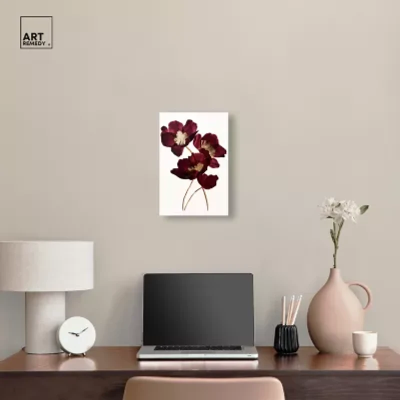 ART REMEDY® "Wine Flowers" Giclee Floral And Botanical Canvas Art
