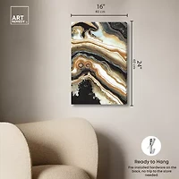 ART REMEDY® "Black And Gold Ii" Giclee Abstract Canvas Art