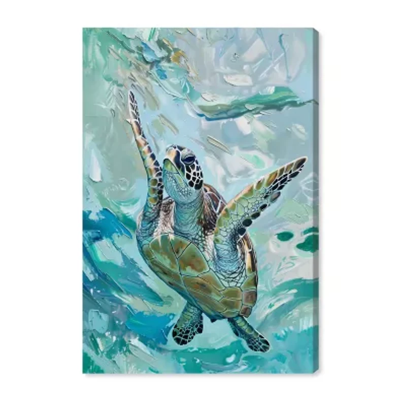 ART REMEDY® Art Remedy "Serene Turtle" Giclee Canvas Print