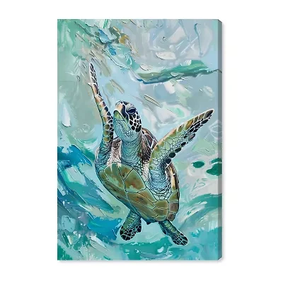 ART REMEDY® Art Remedy "Serene Turtle" Giclee Canvas Print