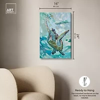 ART REMEDY® Art Remedy "Serene Turtle" Giclee Canvas Print