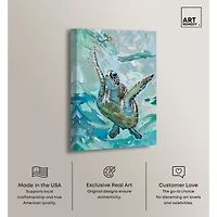 ART REMEDY® Art Remedy "Serene Turtle" Giclee Canvas Print