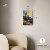 ART REMEDY® Art Remedy "Colorful Lighthouse" Giclee Canvas Print, Nautical And Coastal Canvas Art