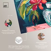 ART REMEDY® "Vase Of Tropical Flowers" Giclee Floral And Botanical Canvas Art