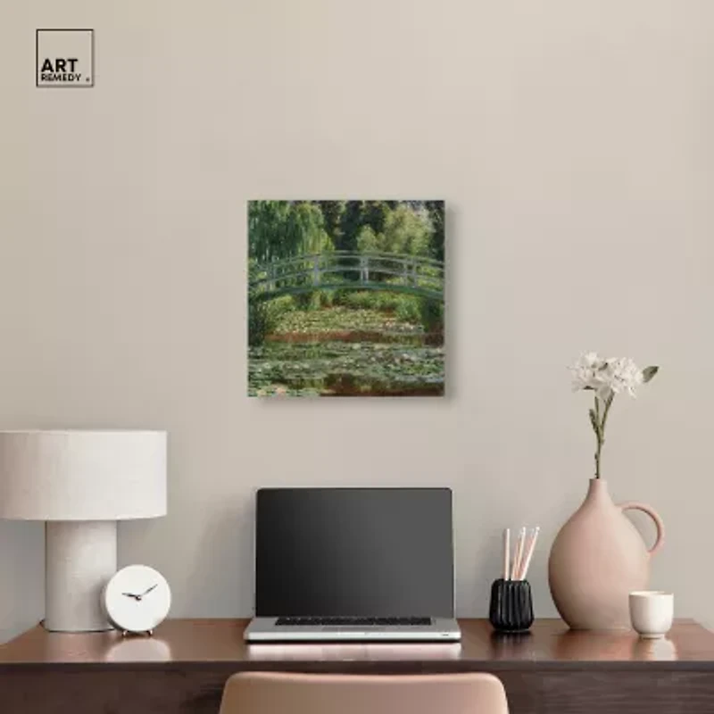 ART REMEDY® Art Remedy "Monet - The Japanese Footbridge And The Water Lily Pool Giverny" Giclee Canvas Print