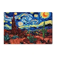 ART REMEDY® "Desert Night Stars" Giclee Classic And Figurative Canvas Art