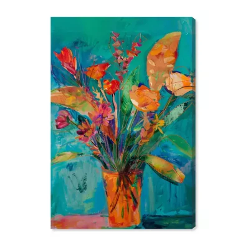 ART REMEDY® Art Remedy "Bold And Bright Flower Vase" Giclee Canvas Print
