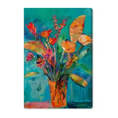 ART REMEDY® Art Remedy "Bold And Bright Flower Vase" Giclee Canvas Print
