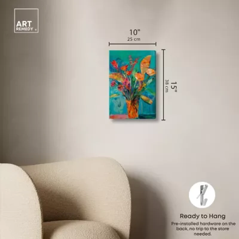 ART REMEDY® Art Remedy "Bold And Bright Flower Vase" Giclee Canvas Print