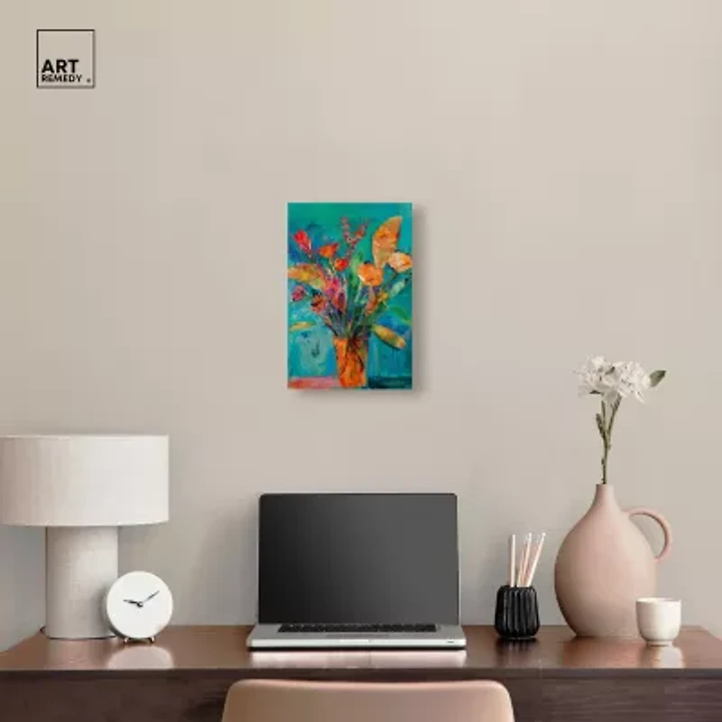ART REMEDY® Art Remedy "Bold And Bright Flower Vase" Giclee Canvas Print