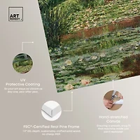 ART REMEDY® "Monet - The Japanese Footbridge And The Water Lily Pool Giverny" Giclee Floral And Botanical Canvas Art