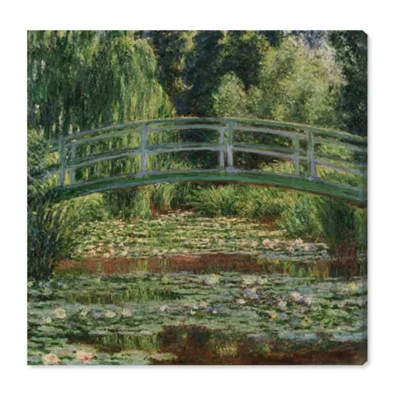 ART REMEDY® "Monet - The Japanese Footbridge And The Water Lily Pool Giverny" Giclee Floral And Botanical Canvas Art