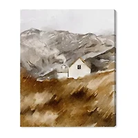ART REMEDY® "House In The Mountains" Giclee Nature And Landscape Canvas Art