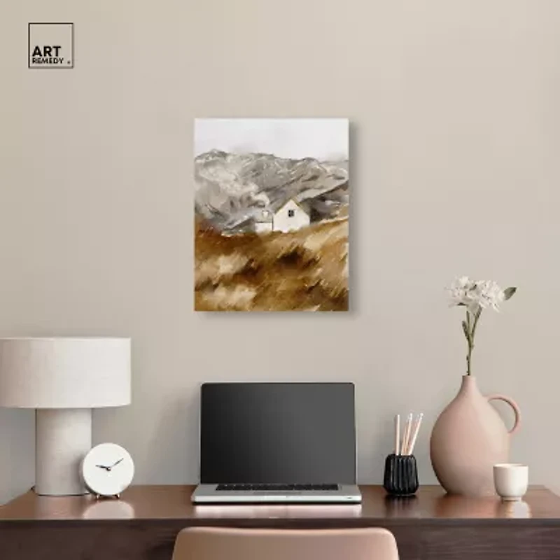ART REMEDY® "House In The Mountains" Giclee Nature And Landscape Canvas Art