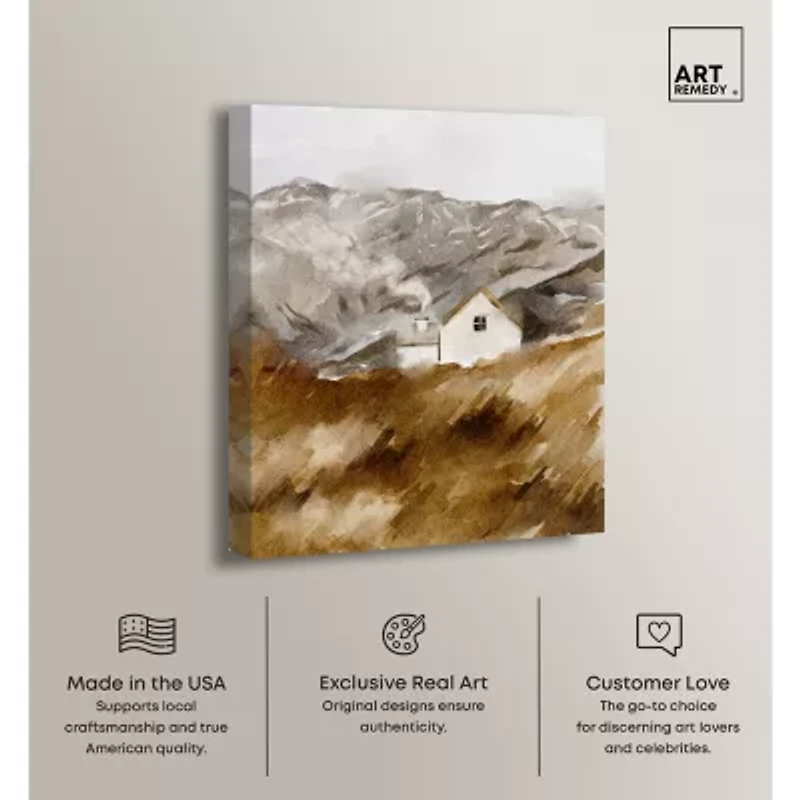 ART REMEDY® "House In The Mountains" Giclee Nature And Landscape Canvas Art