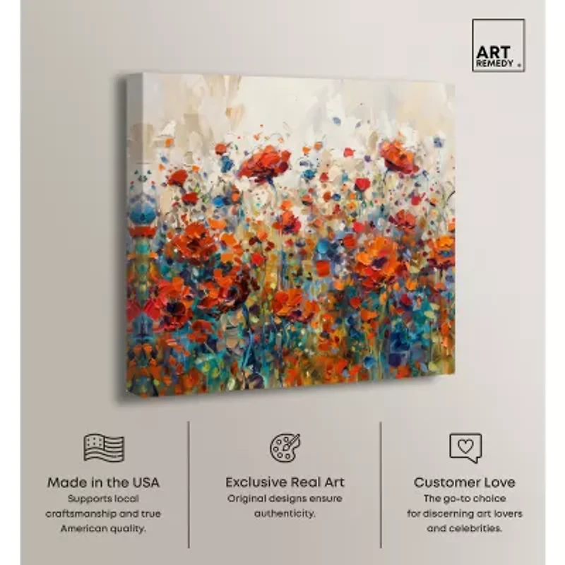 ART REMEDY® "Beautiful Garden Bloom" Giclee Floral And Botanical Canvas Art