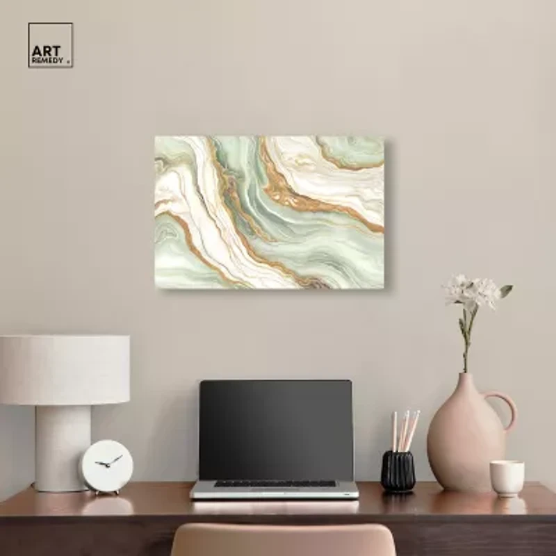 ART REMEDY® "Green And Gold" Giclee Abstract Canvas Art
