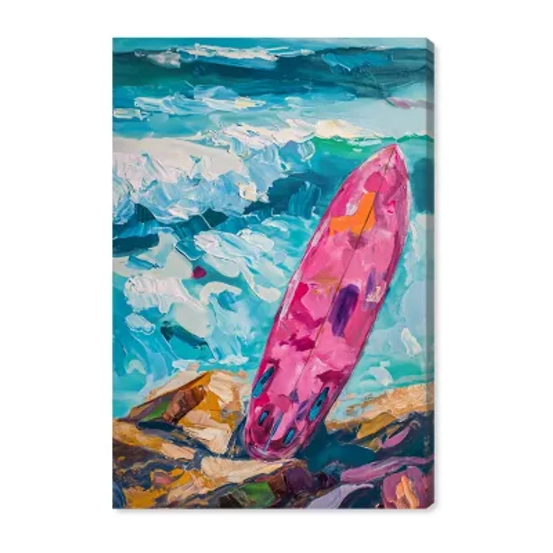 ART REMEDY® "Just A Little Break Wave" Giclee Canvas Print, Sports And Teams Canvas Art