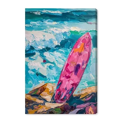 ART REMEDY® "Just A Little Break Wave" Giclee Canvas Print, Sports And Teams Canvas Art