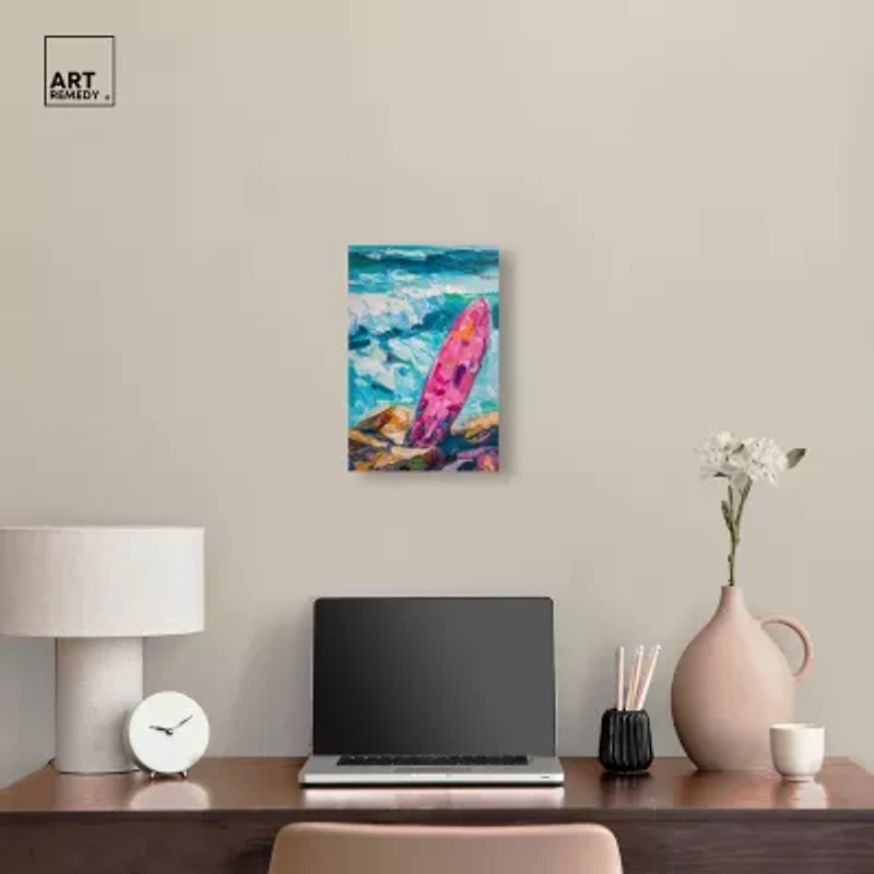 ART REMEDY® "Just A Little Break Wave" Giclee Canvas Print, Sports And Teams Canvas Art