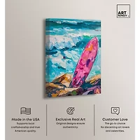 ART REMEDY® "Just A Little Break Wave" Giclee Canvas Print, Sports And Teams Canvas Art
