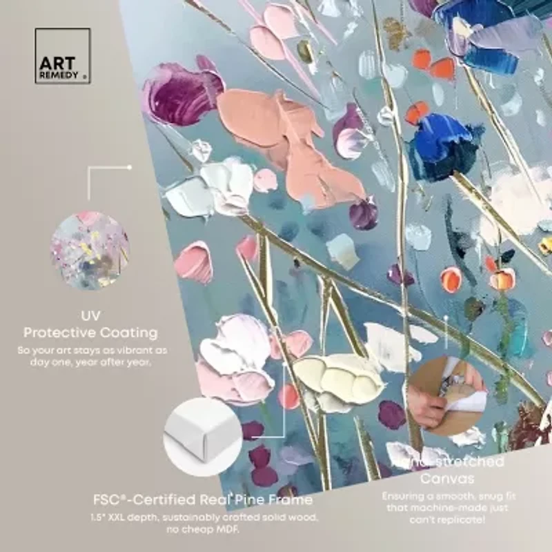 ART REMEDY® Art Remedy "Blue Forest Ii" Giclee Canvas Print, Floral And Botanical Canvas Art